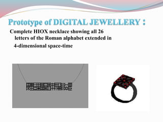 Complete HIOX necklace showing all 26
letters of the Roman alphabet extended in
4-dimensional space-time
 