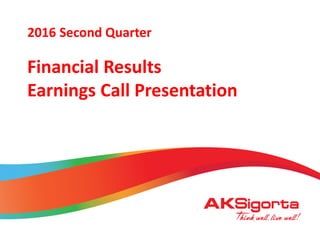2016
January
Financial Results
Earnings Call Presentation
2016 Second Quarter
 