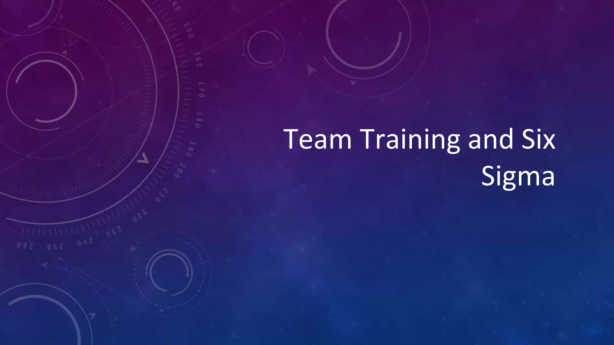 Team Training and Six
Sigma
 