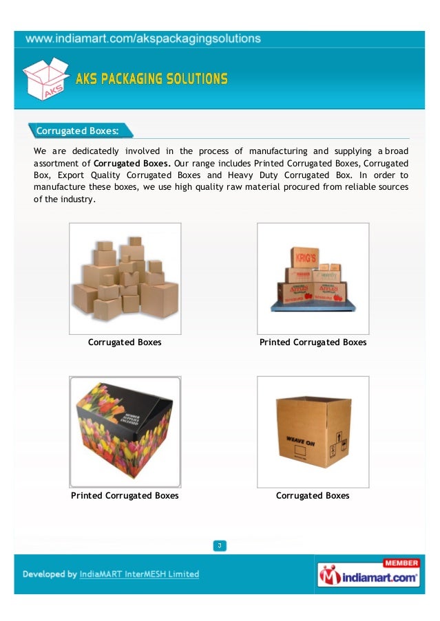 AKS Packaging Solutions Ind., Gurgaon, Corrugated Boxes