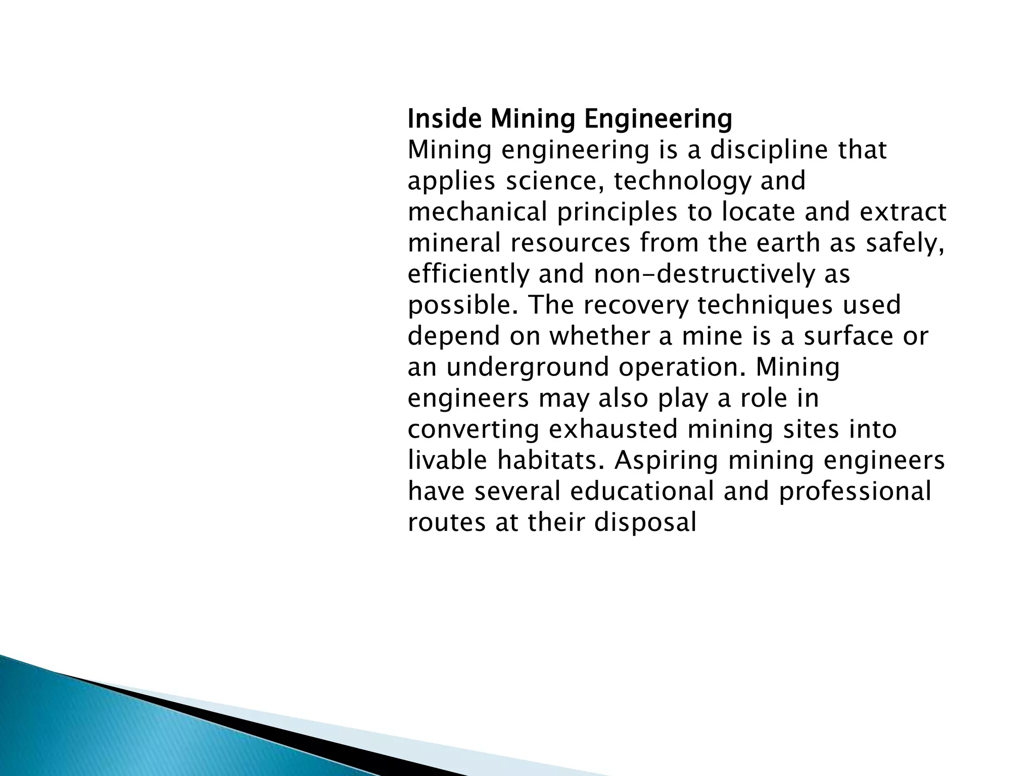 Computer Applications in Mining Engineering, AKS University | PPTX