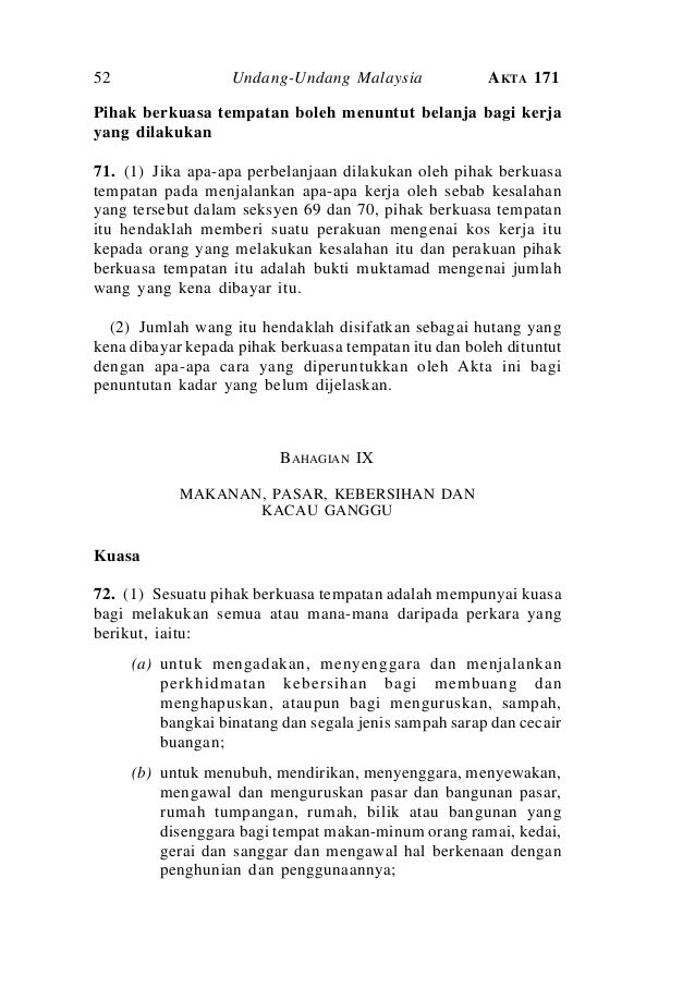 Akta Kerajaan Tempatan 1976 Akta 171 Lossxaca