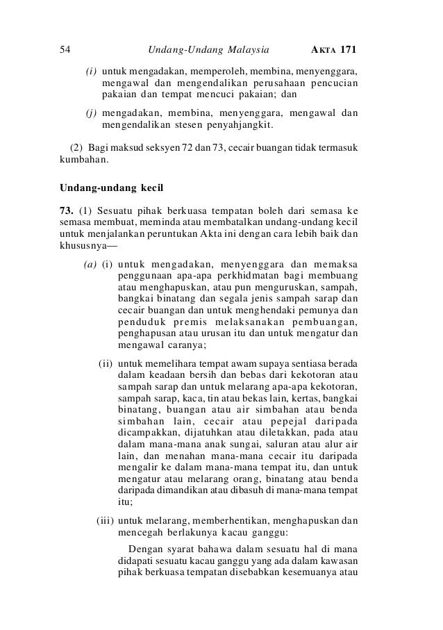 Akta Kerajaan Tempatan 1976 Kacau Ganggu Pespaku