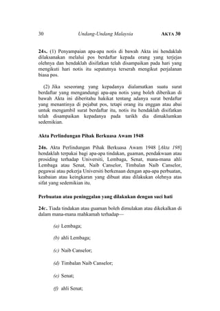Akta 30 - Akta Universiti dan Kolej Universiti 1971