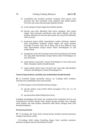 Akta 30 - Akta Universiti dan Kolej Universiti 1971