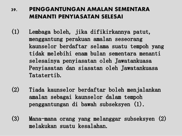 Akta Kaunselor 1998 Akta 580 Dan Peraturan Peraturan