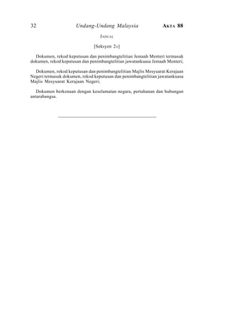 Akta 88 - Akta Rahsia Rasmi 1972 | PDF
