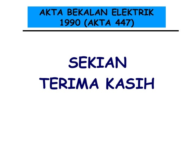 akta bekalan elektrik 1994