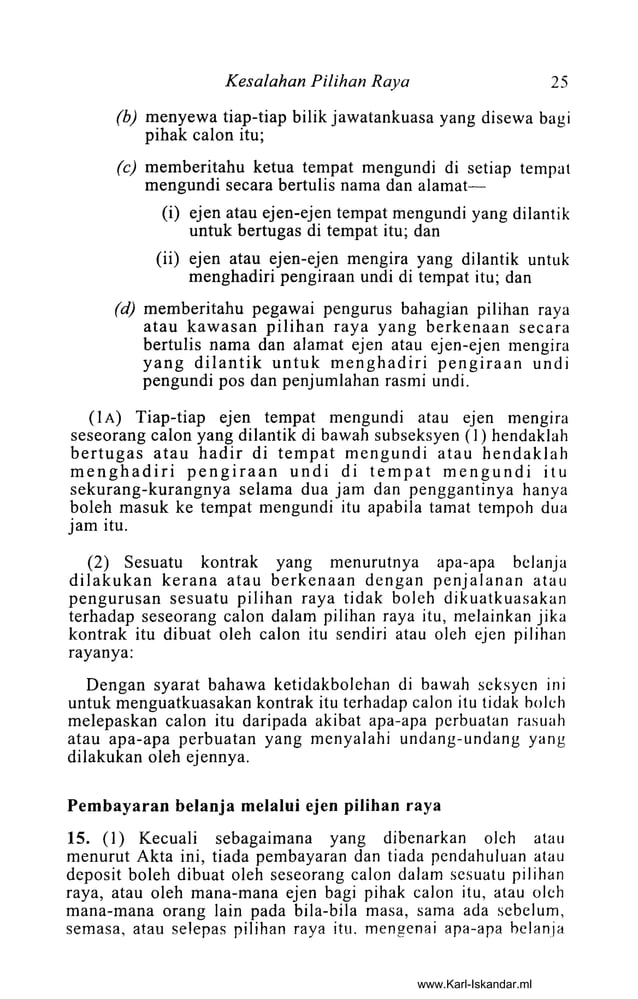 Akta Kesalahan Pilihanraya 1954 | PDF