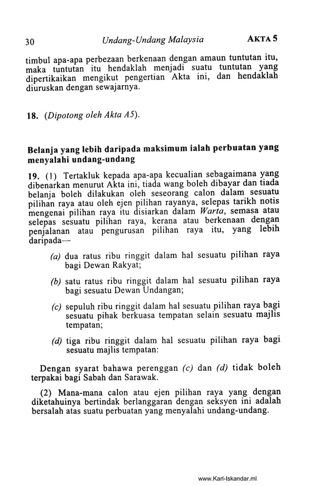 Akta Kesalahan Pilihanraya 1954 | PDF