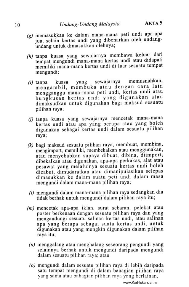 akta kesalahan pilihan raya 1954
