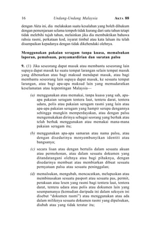 Undang- Undang Malaysia Akta Rahsia Rasmi 1972 Akta 88 | PDF