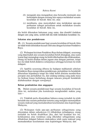 Undang- Undang Malaysia Akta Rahsia Rasmi 1972 Akta 88 | PDF