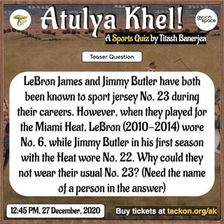 LeBron James and Jimmy Butler have both
been known to sport jersey No. 23 during
their careers. However, when they played for
the Miami Heat, LeBron (2010-2014) wore
No. 6, while Jimmy Butler in his first season
with the Heat wore No. 22. Why could they
not wear their usual No. 23? (Need the name
of a person in the answer)
 