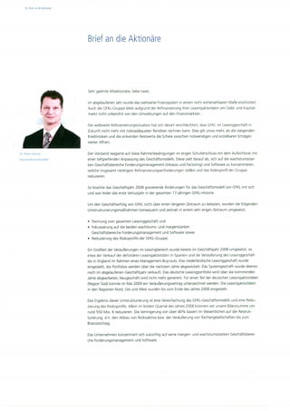 Aktionärsbrief von  Dr. Peter Jänsch 2008