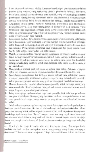 Aktivis partai dan dosa dosa pemilu