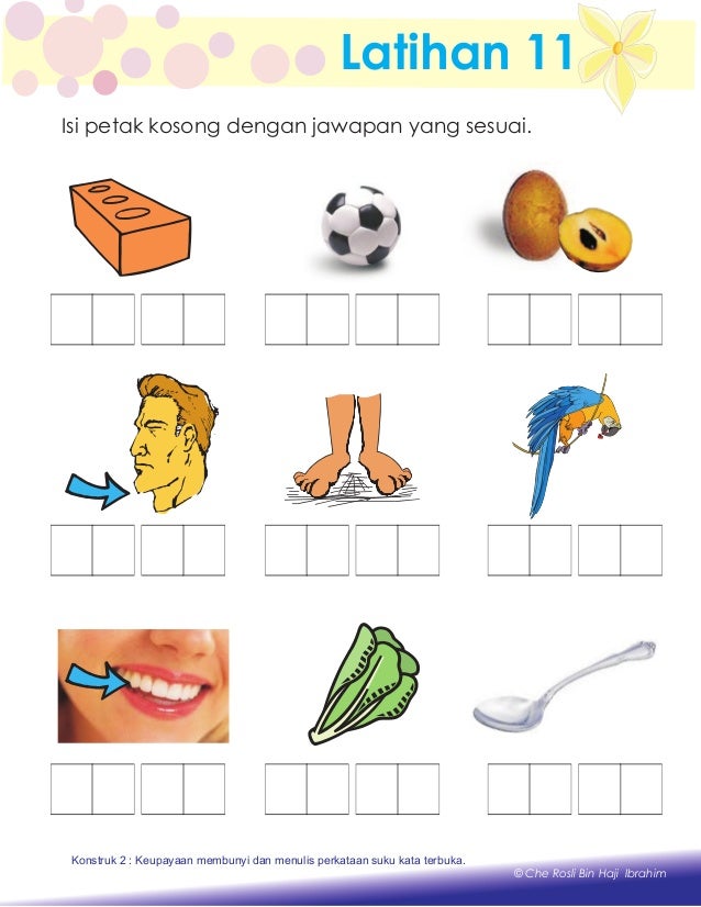 Latihan Menulis Huruf Vokal Dan Menulis Perkataan