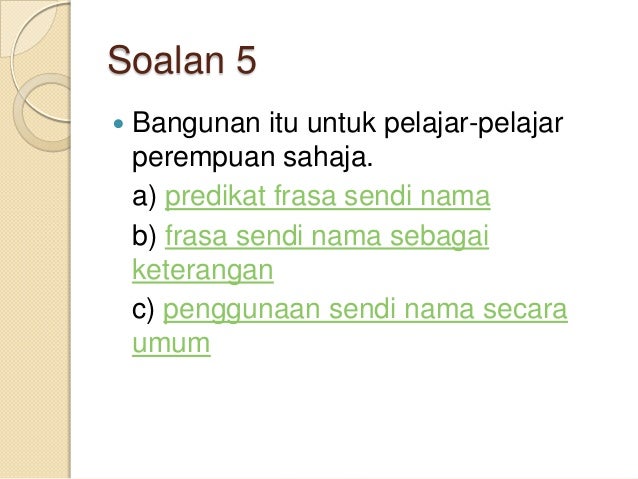 Aktiviti frasa sendi nama