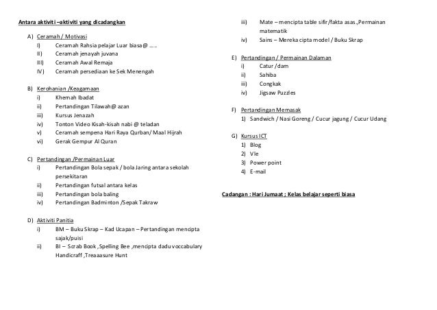 Aktiviti Selepas Upsr