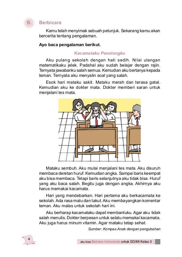 Aku Bisa Bahasa Indonesia Untuk Kelas 3 Yeti Nurhayati