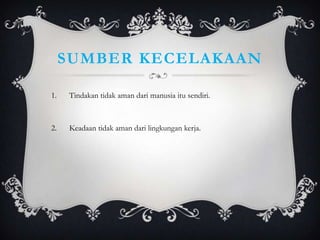 SUMBER KECELAKAAN

1.   Tindakan tidak aman dari manusia itu sendiri.



2.   Keadaan tidak aman dari lingkungan kerja.
 