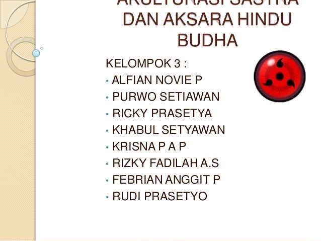 Akulturasi Sastra Dan Aksara Hindu Budha