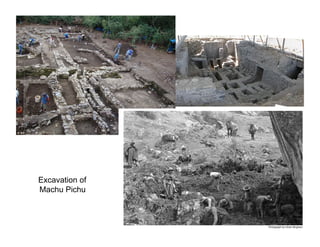 Excavation of
Machu Pichu

Photograph by Hiram Bingham

Commencing excavations at Ñusta Espana near Puquiura, near the stone platform shown in the last picture

 