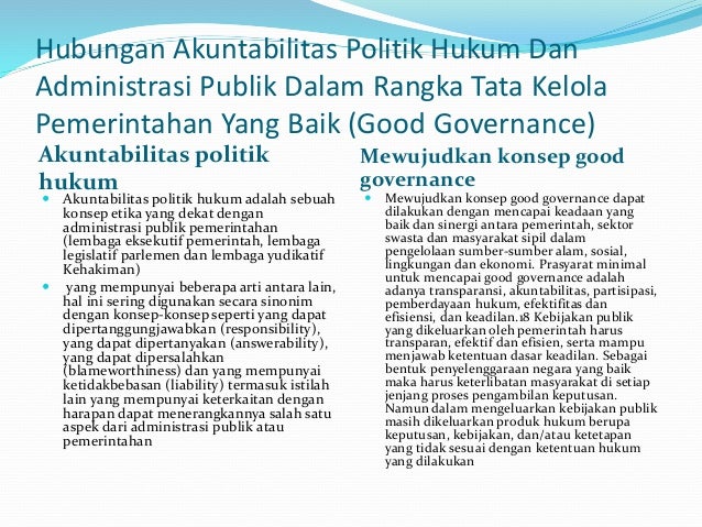 Akuntabilitas publik dalam proses hukum menuju tata kelola pemerintahan ...