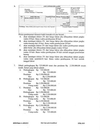 Soal Ujian Kompetensi Akuntansi Th 2013