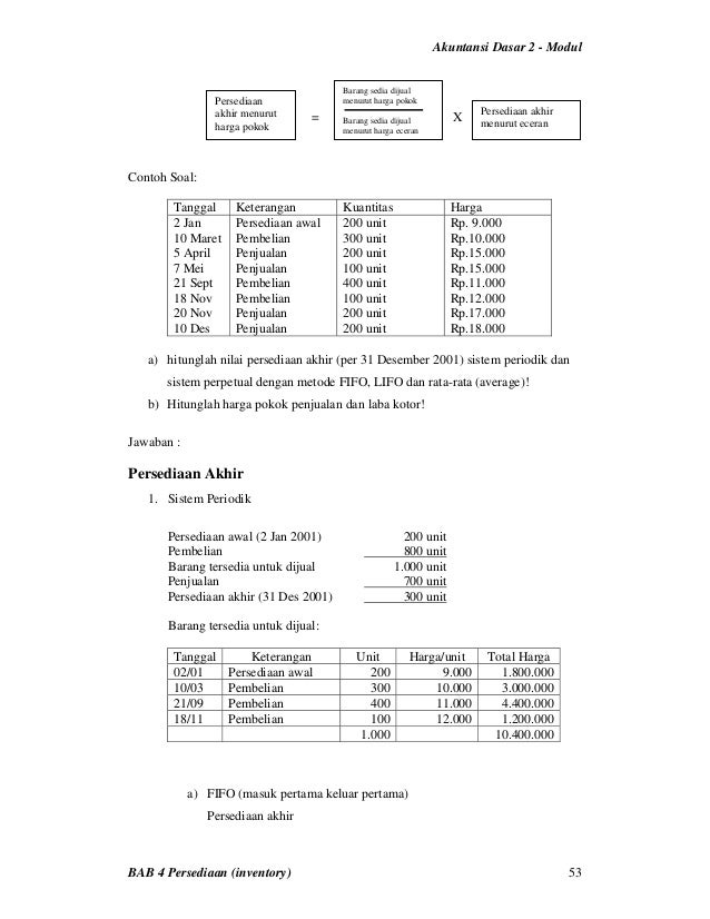 31+ Contoh soal materi akuntansi persediaan dan jawabannya ideas