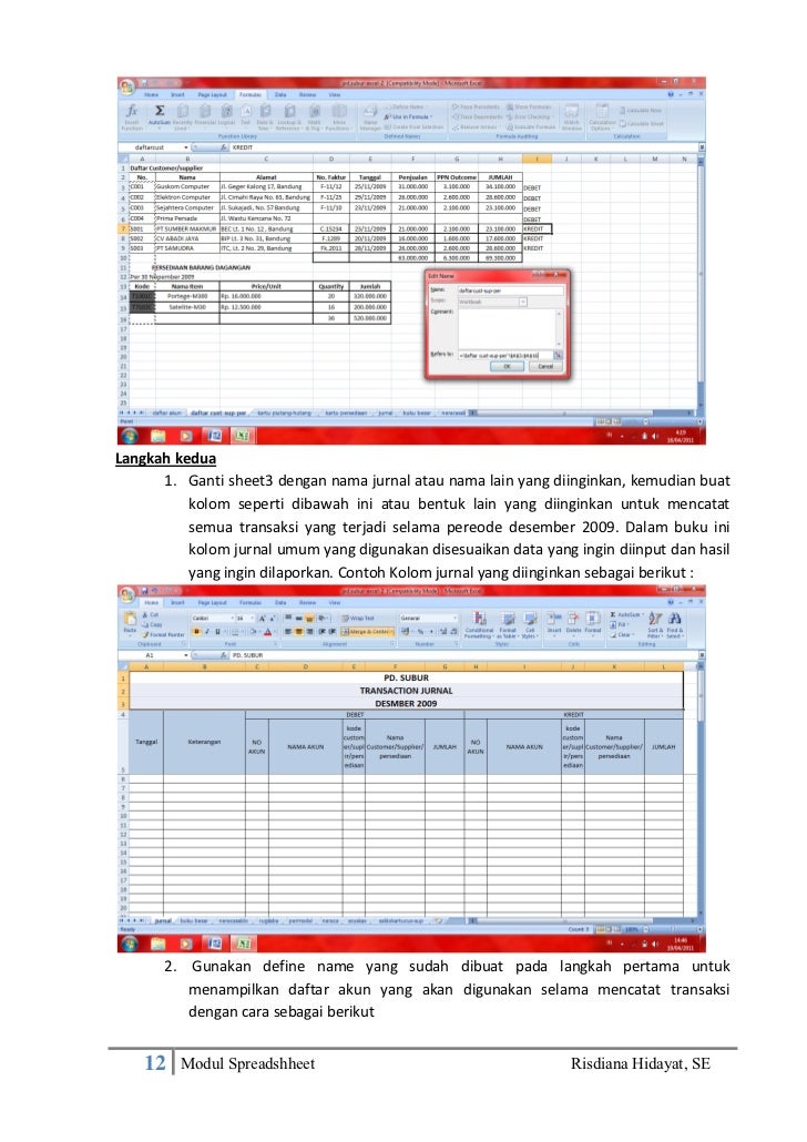 Modul Prod. Akuntansi Program Spreadsheet