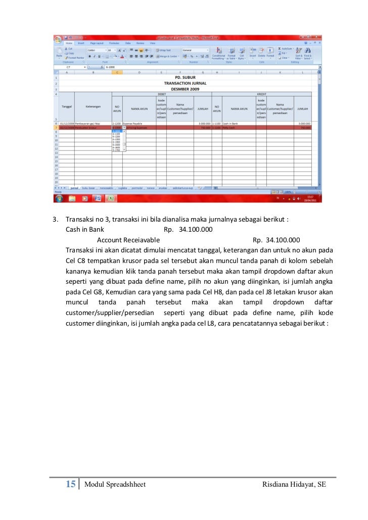 Modul Prod Akuntansi Program Spreadsheet