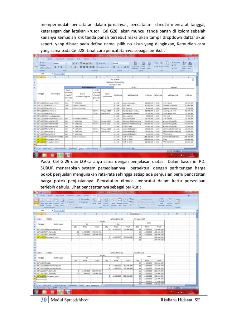 Modul Prod Akuntansi Program Spreadsheet