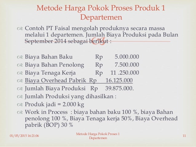 Akuntansi Biaya Bab 3 Metode Harga Pokok Proses 1 Departemen