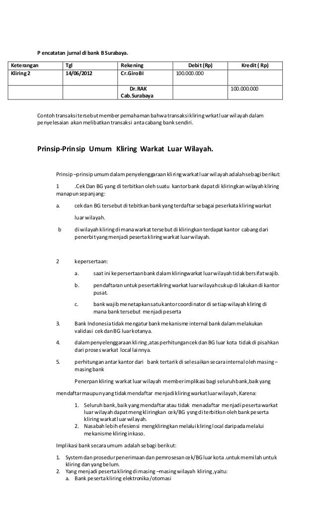 Materi Akuntansi Perbankan Tentang Akuntansi Kliring
