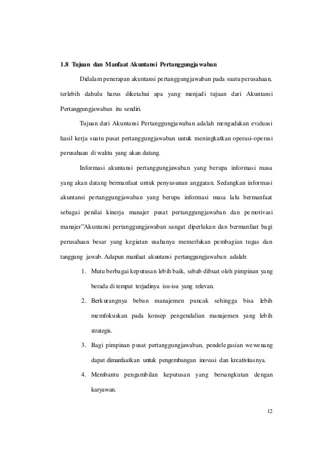 Contoh Soal Akuntansi Pertanggungjawaban