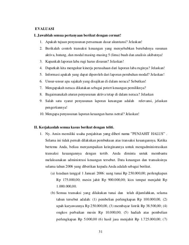 Contoh Soal Akuntansi Perusahaan Jasa Bengkel