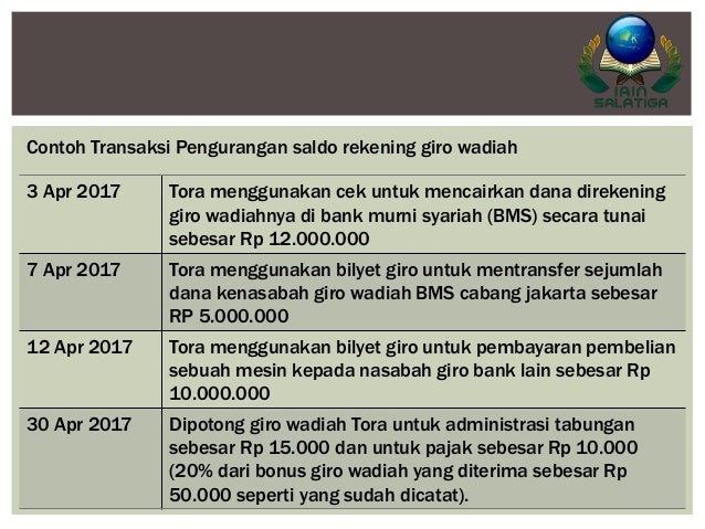 Akuntansi Syariah Penghimpun Dana Wadiah Dan Mudharabah