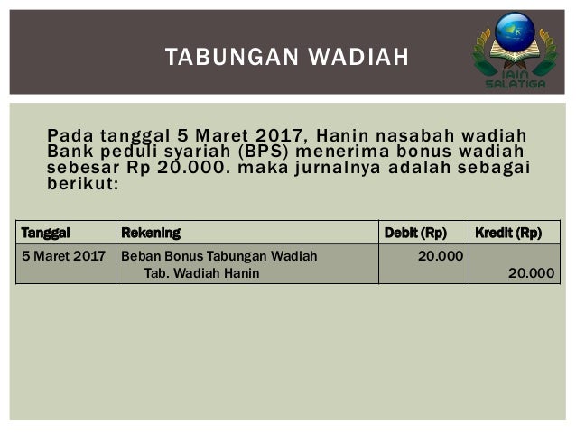 Akuntansi Syariah Penghimpun Dana Wadiah Dan Mudharabah