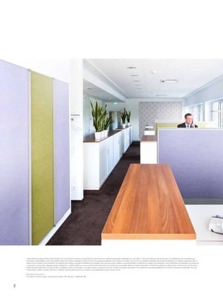 2
Cette publication présente des produits Ecophon et ceux d’autres fournisseurs. Les spécifications visent à fournir un guide de présentation générale pour vous aider à choisir le produit qui répond le mieux à vos préférences. Les caractéristiques
techniques ont été établies à partir des résultats obtenus lors de tests standard ou dans le cadre d’un usage prolongé dans des conditions normales. Les fonctions et propriétés spécifiques des produits et systèmes sont valables uniquement dans la
mesure où les instructions de manutention, les schémas de montage, les guides d’installation et d’entretien, ainsi que toute autre condition ou recommandation ont été pris en compte et sont respectés. Toute modification, par exemple un échange de
composants ou de produits, dégage la responsabilité de la société Ecophon en ce qui concerne le fonctionnement, les résultats et les propriétés obtenus. Toutes les descriptions, illustrations et dimensions figurant dans cette brochure sont fournies à
titre d’information générale et ne peuvent être considérées comme contractuelles. La société Ecophon se réserve le droit de modifier les produits sans préavis. Nous déclinons toute responsabilité pour les erreurs d’impression éventuelles. Pour plus
d’informations, veuillez consulter notre site, à l’adresse : www.ecophon.com/fr ou contacter votre représentant Ecophon le plus proche.
© Ecophon Group 2013
Conception et mise en page : Saint-Gobain Ecophon AB. Imprimeur : Skånetryck AB.
 