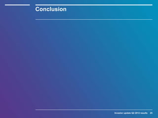 Conclusion




             Investor update Q2 2012 results   25
 