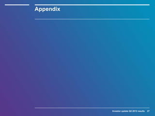 Appendix




           Investor update Q2 2012 results   27
 