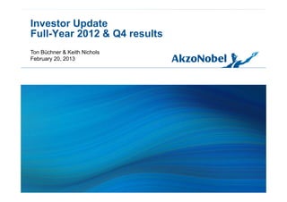 Investor Update
Full Year 2012 & Q4 resultsFull-Year 2012 & Q4 results
Ton Büchner & Keith Nichols
February 20, 2013
 