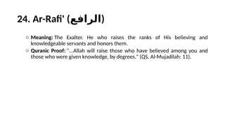 Proof R Rafi Remembrance Al-Asmaul Husna memorization and reading | PPTX