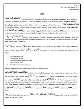 Al Baqarah Ayah 60-62 Notes