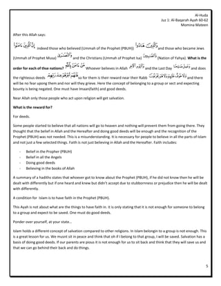 Al Baqarah Ayah 60-62 Notes