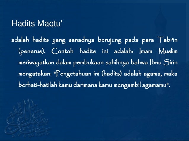 Al hadist (as-sunnah)