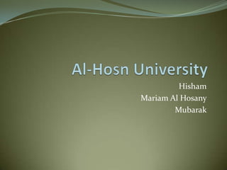 Al-Hosn University Hisham Mariam Al Hosany Mubarak 