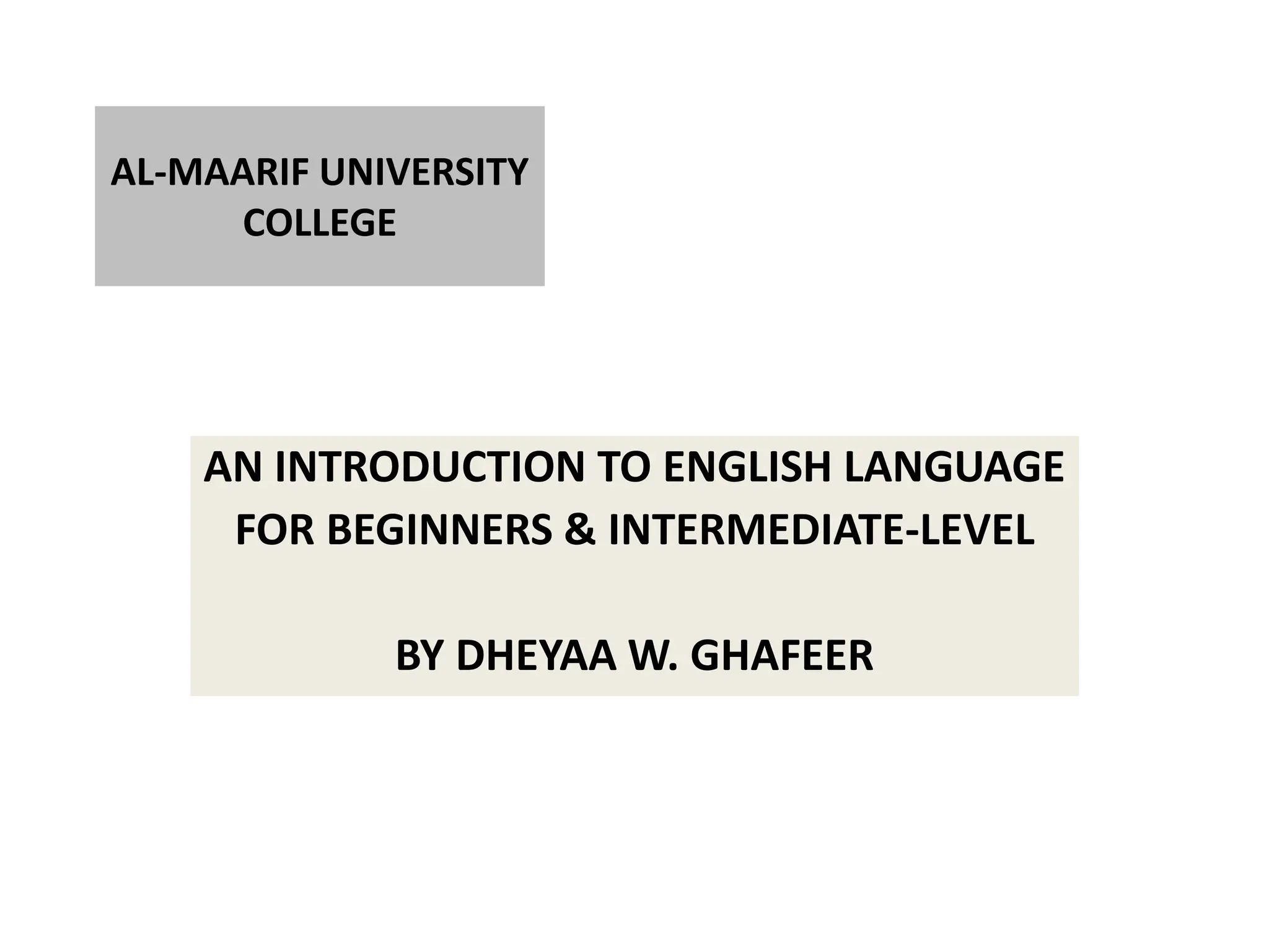 Basics of english language how to start learning english ppt