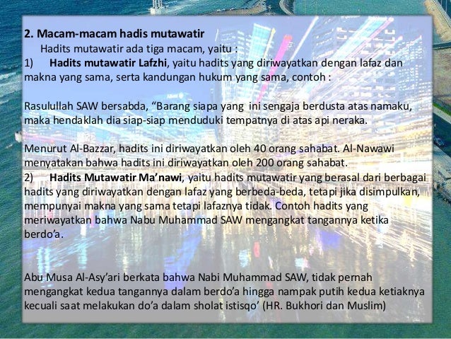 Al quran hadist ~ ''hadis ditinjau dari kualitas 